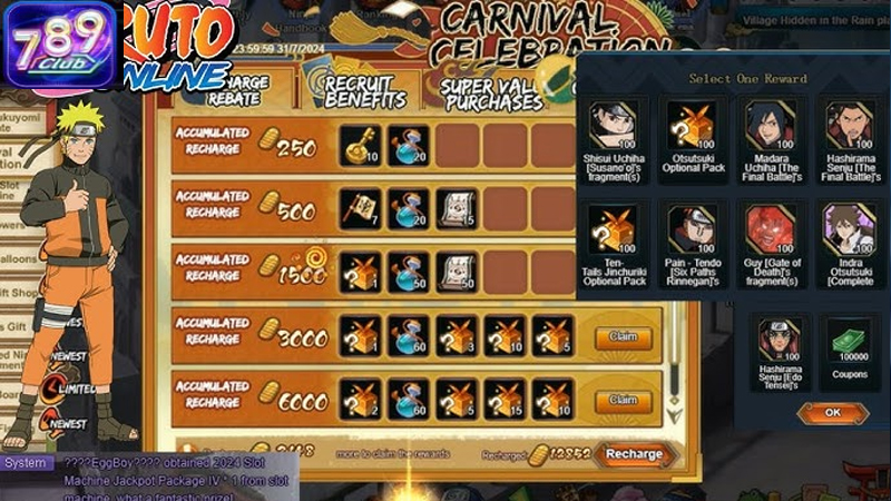 Naruto Slots 789Club là một trong những trò chơi slot game được yêu thích