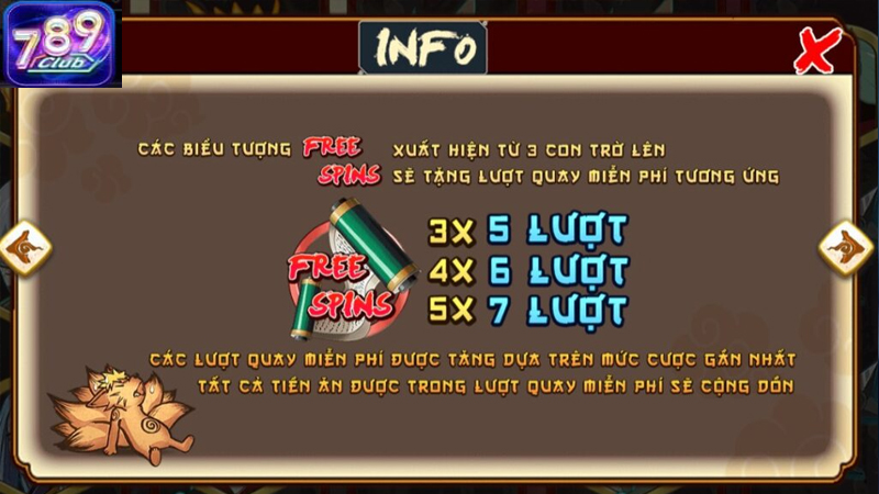 Naruto Slots 789Club có sự xuất hiện của nhiều nhân vật nổi tiếng từ bộ truyện Naruto