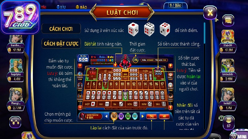 Sicbo 789Club là một trong những trò chơi cá cược hấp dẫn nhất hiện nay